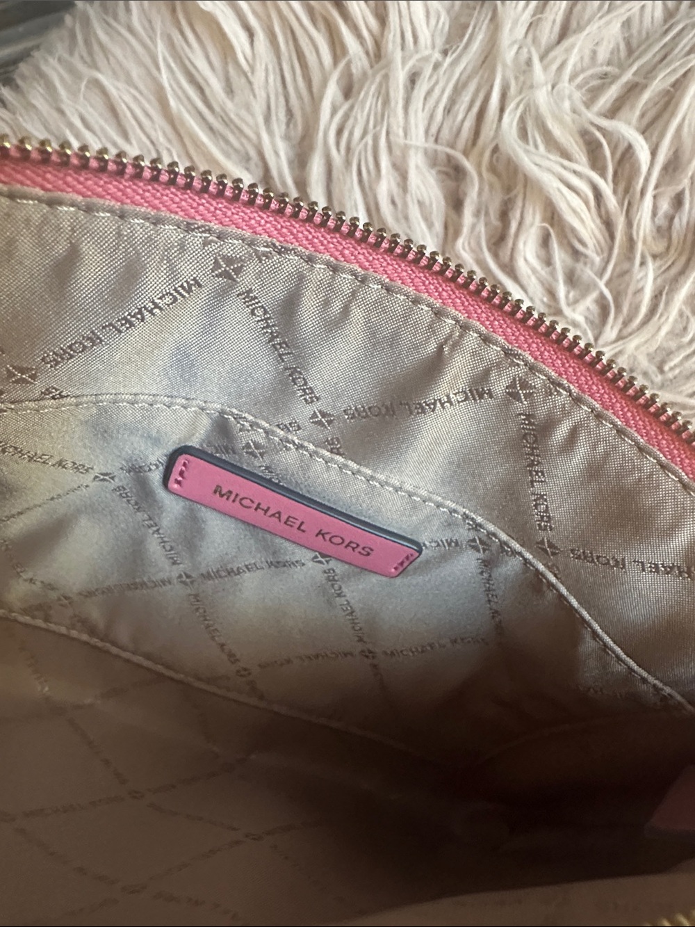 Michael Kors Pink Monogram Crossbody with Gold Hardware - Picture 8 of 9